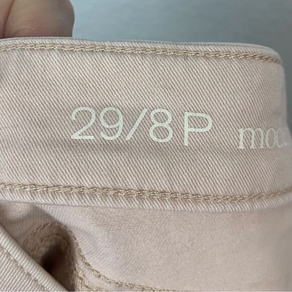 Loft Modern Straight Pink Denim Raw Hem Shorts 8P - Picture 6 of 7